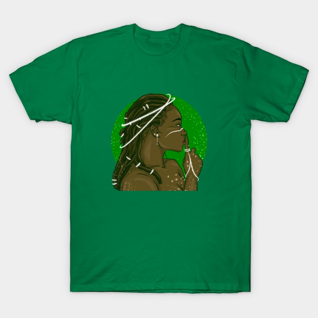 Silent Goddess of Green T-Shirt by ThatMedicalUnicorn